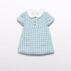 Abito quadri lurex Bimba Verde 5511/9 corredino e abbigliamento neonato | NANU' BABY