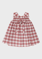 Abito Quadri Rosa Laccetto 0516/54 corredino e abbigliamento neonato | NANU' BABY