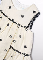 Abito Ricamato Fiorellini Bianco 5022/4 corredino e abbigliamento neonato | NANU' BABY
