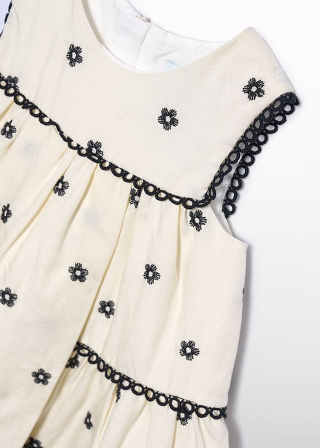 Abito Ricamato Fiorellini Bianco 5022/4 corredino e abbigliamento neonato | NANU' BABY
