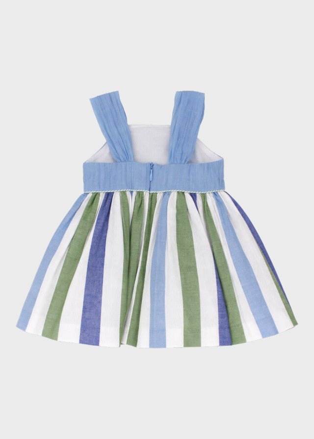 Abito Righe Azzurro Fiocco 0506/27 corredino e abbigliamento neonato | NANU' BABY