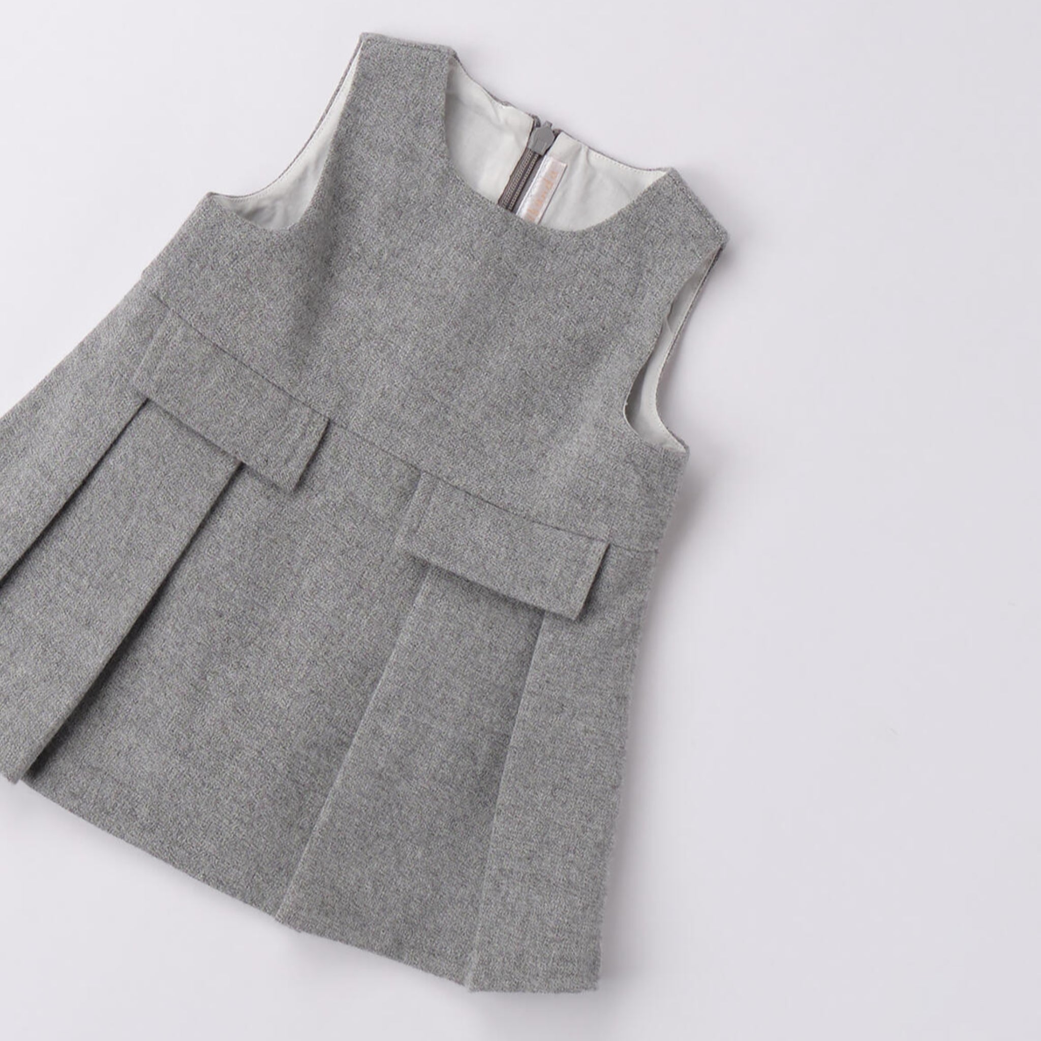 Abito Smanicato Twill Manopesca Bimba Grigio 3F728/8879 corredino e abbigliamento neonato | NANU' BABY