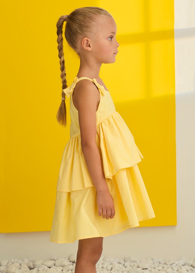 Abito Taffetà Volant Giallo 5041/72 corredino e abbigliamento neonato | NANU' BABY