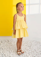 Abito Taffetà Volant Giallo 5041/72 corredino e abbigliamento neonato | NANU' BABY