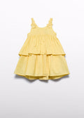 Abito Taffetà Volant Giallo 5041/72 corredino e abbigliamento neonato | NANU' BABY