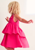 Abito Taffetà Volant Rosa 5041/73 corredino e abbigliamento neonato | NANU' BABY