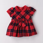 Abito Tessuto Check Con Manica Bimba Rosso 3F725/2253 corredino e abbigliamento neonato | NANU' BABY