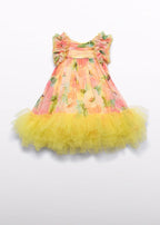 Abito Tulle Piume Multicolore 5040/2 corredino e abbigliamento neonato | NANU' BABY