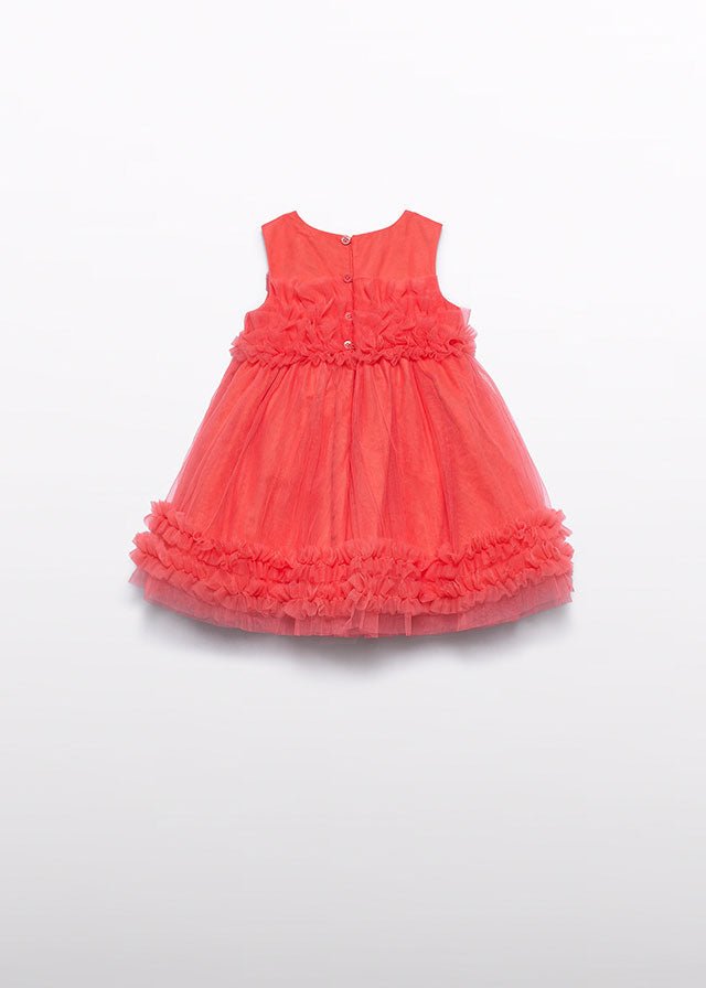 Abito Tulle Volan Arancione 5014/94 corredino e abbigliamento neonato | NANU' BABY