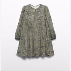 Abito viscosa stampato Bimba Verde 5536/6 corredino e abbigliamento neonato | NANU' BABY