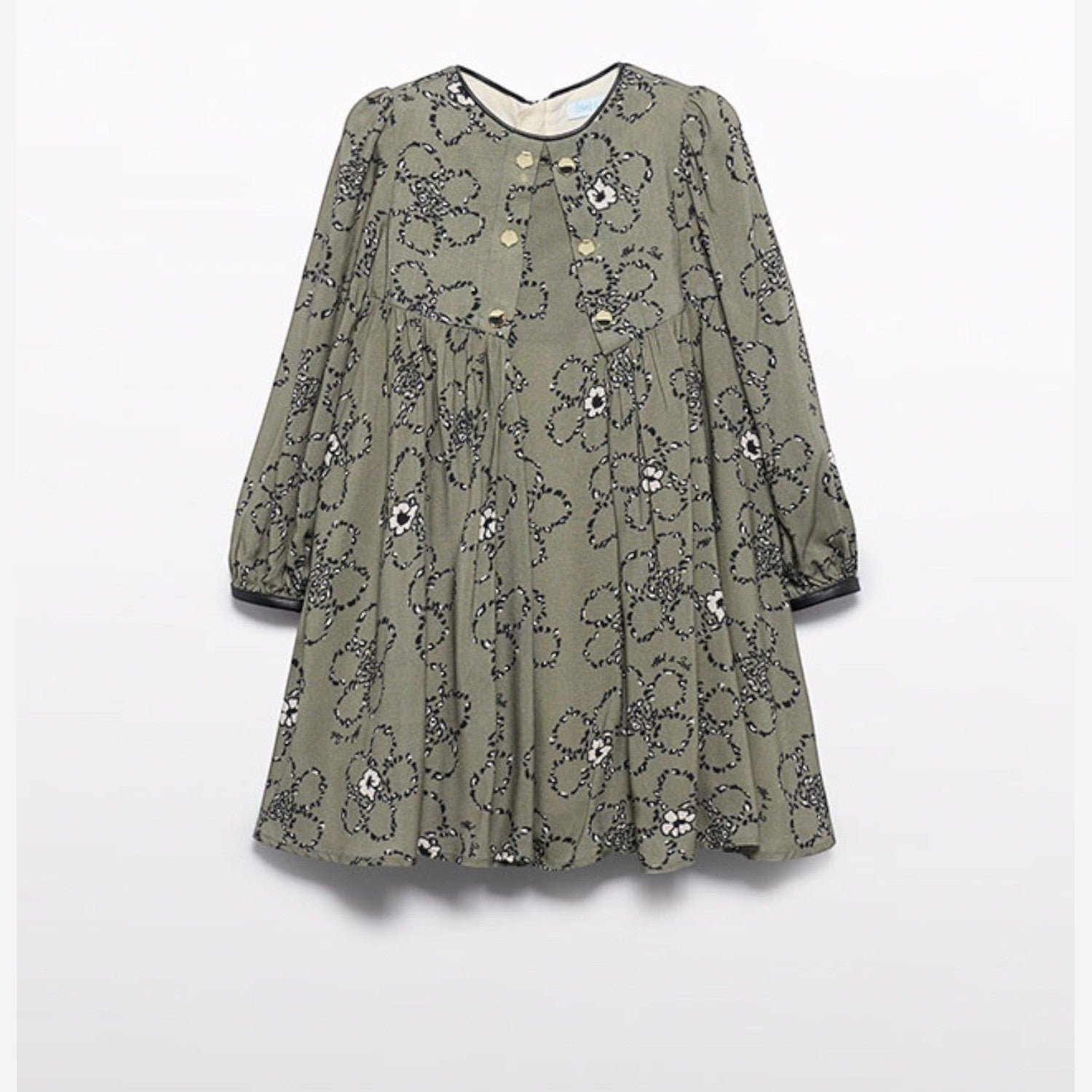 Abito viscosa stampato Bimba Verde 5536/6 corredino e abbigliamento neonato | NANU' BABY