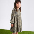 Abito viscosa stampato Bimba Verde 5536/6 corredino e abbigliamento neonato | NANU' BABY