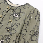 Abito viscosa stampato Bimba Verde 5536/6 corredino e abbigliamento neonato | NANU' BABY