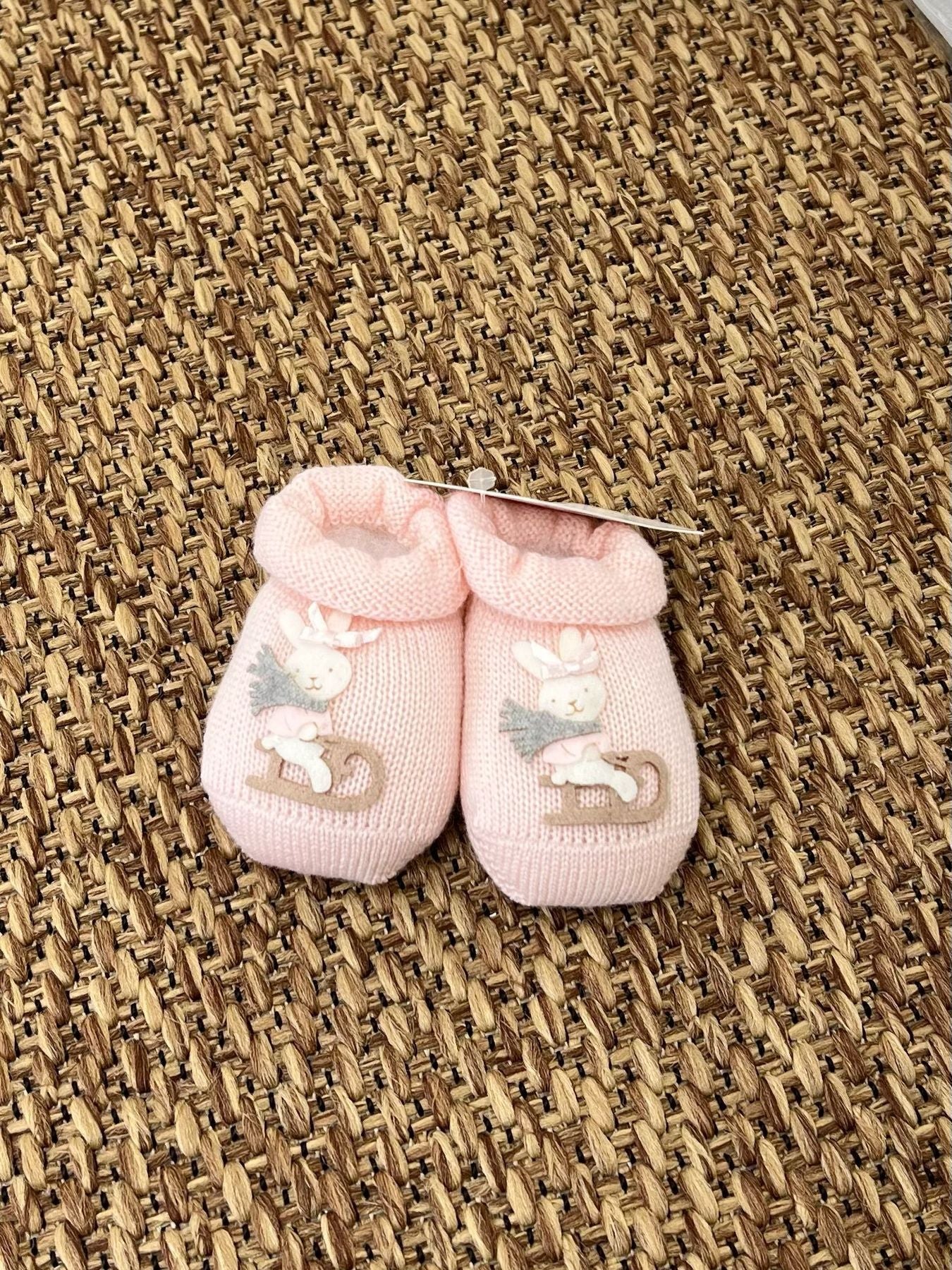 Babbucce Coniglietta in slitta Neonata ROSA 30569/1R corredino e abbigliamento neonato | NANU' BABY