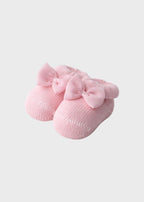 Babbucce Cotone Farfalle Organza Rosa 766 corredino e abbigliamento neonato | NANU' BABY