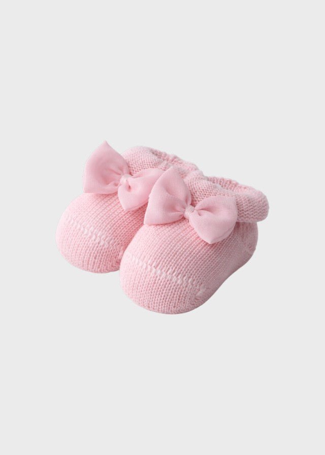 Babbucce Cotone Farfalle Organza Rosa 766 corredino e abbigliamento neonato | NANU' BABY