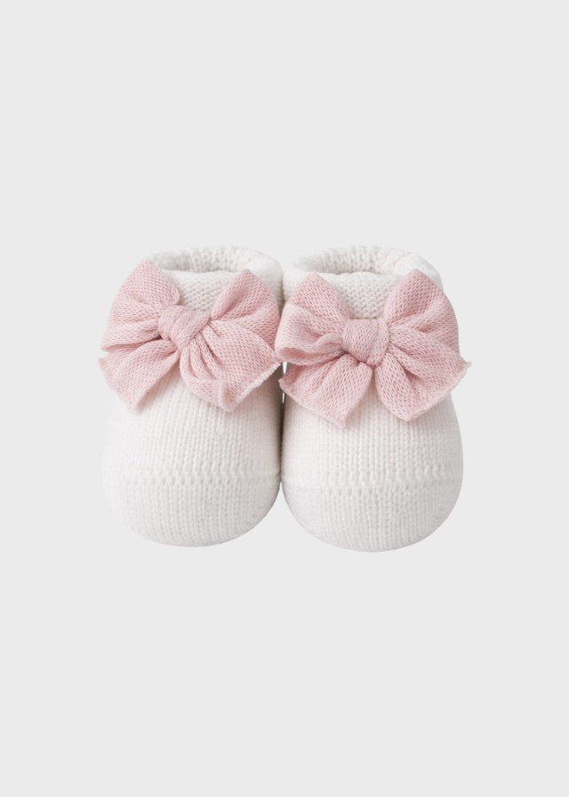 Babbucce Cotone Fiocco Bianco 758 corredino e abbigliamento neonato | NANU' BABY