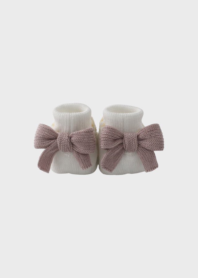 Babbucce Cotone Fiocco Marsala EK10S/R corredino e abbigliamento neonato | NANU' BABY