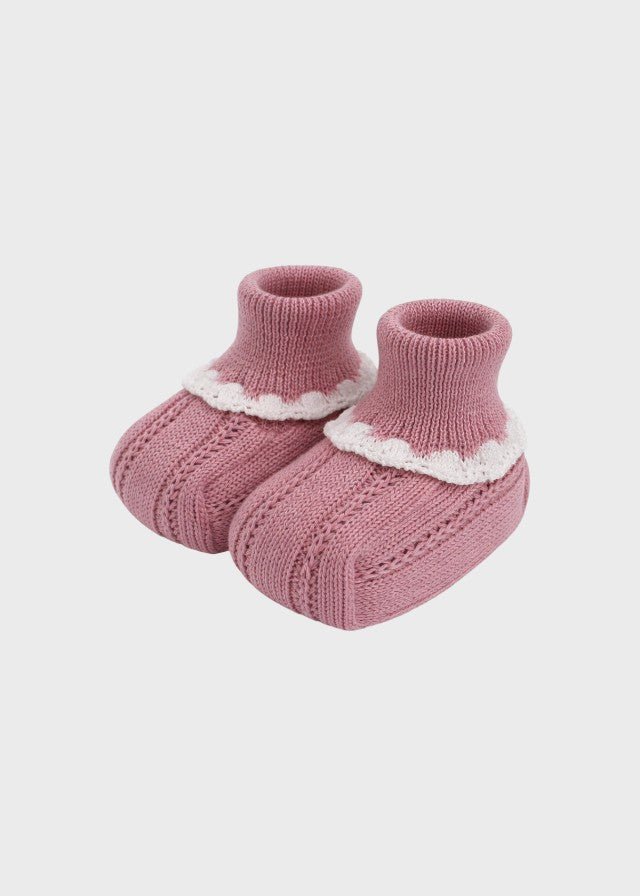 Babbucce Cotone Fiocco Melograno EK16S corredino e abbigliamento neonato | NANU' BABY