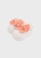 Babbucce Cotone Fiocco Pesca 758 - P corredino e abbigliamento neonato | NANU' BABY