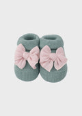 Babbucce Cotone Fiocco Verde 758/V corredino e abbigliamento neonato | NANU' BABY