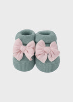 Babbucce Cotone Fiocco Verde 758/V corredino e abbigliamento neonato | NANU' BABY