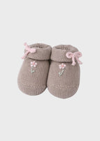 Babbucce Cotone Margherite Sabbia 759 corredino e abbigliamento neonato | NANU' BABY