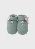 Babbucce Cotone Margherite Verde 759/V corredino e abbigliamento neonato | NANU' BABY