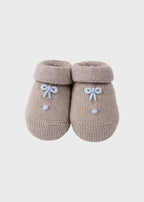 Babbucce Cotone Nodini Sabbia 754/S corredino e abbigliamento neonato | NANU' BABY