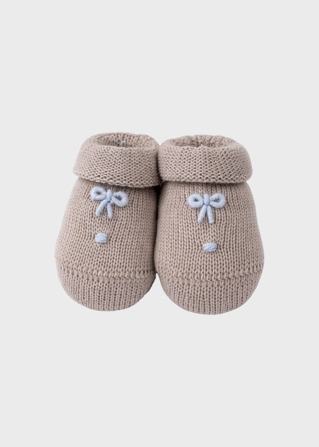 Babbucce Cotone Nodini Sabbia 754/S corredino e abbigliamento neonato | NANU' BABY