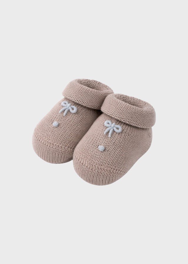 Babbucce Cotone Nodini Sabbia 754/S corredino e abbigliamento neonato | NANU' BABY