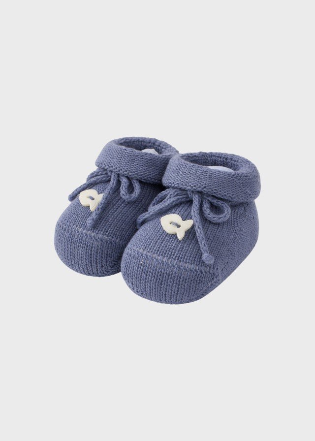 Babbucce Cotone Pois Cielo 764/I corredino e abbigliamento neonato | NANU' BABY