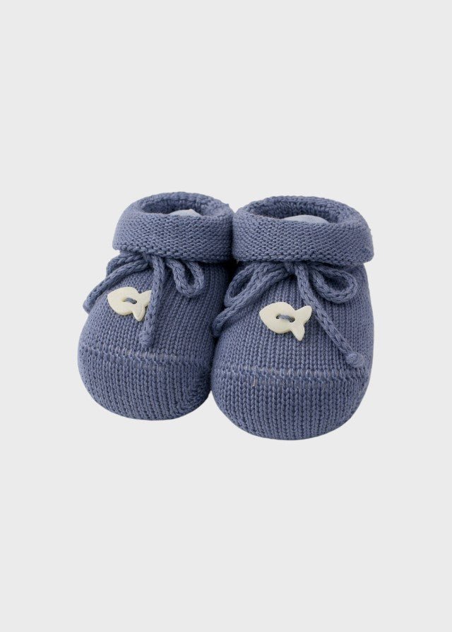 Babbucce Cotone Pois Cielo 764/I corredino e abbigliamento neonato | NANU' BABY