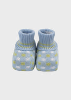 Babbucce Cotone Pois Colorati Cielo EK56S corredino e abbigliamento neonato | NANU' BABY