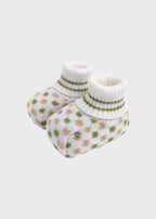 Babbucce Cotone Pois Colorati Verde EK56SV corredino e abbigliamento neonato | NANU' BABY