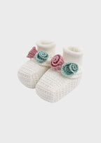 Babbucce Cotone Roselline Melograno EK17S corredino e abbigliamento neonato | NANU' BABY