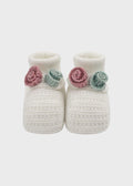 Babbucce Cotone Roselline Melograno EK17S corredino e abbigliamento neonato | NANU' BABY