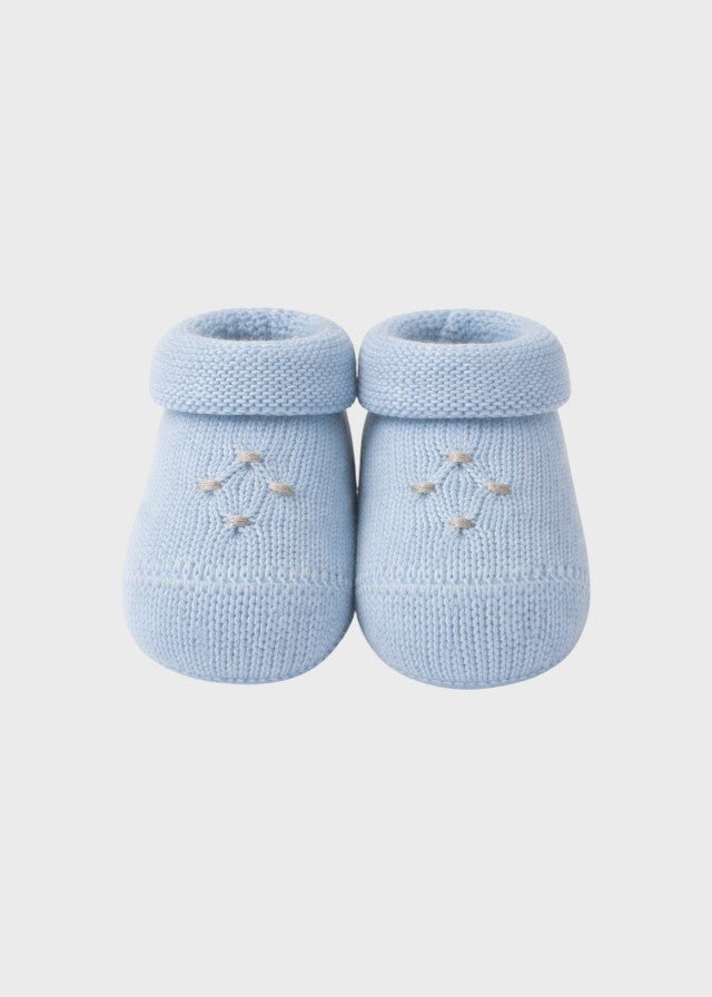 Babbucce Cotone Smock Cielo NIDO/765 - C corredino e abbigliamento neonato | NANU' BABY