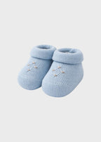 Babbucce Cotone Smock Cielo NIDO/765 - C corredino e abbigliamento neonato | NANU' BABY