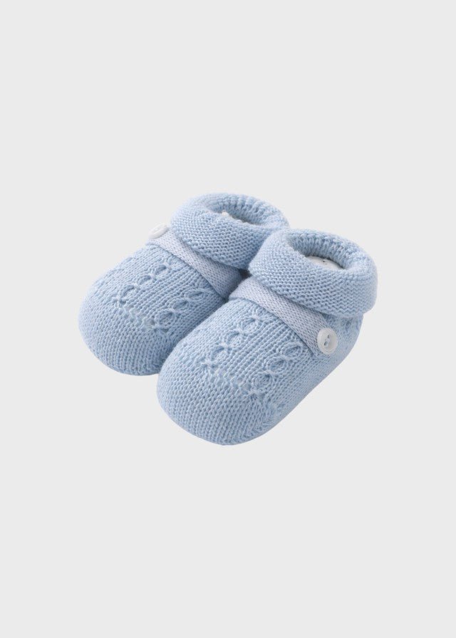 Babbucce Cotone Trecce Cielo 756/C corredino e abbigliamento neonato | NANU' BABY