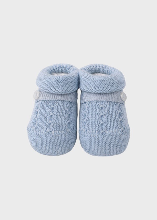 Babbucce Cotone Trecce Cielo 756/C corredino e abbigliamento neonato | NANU' BABY