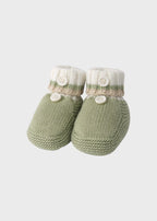 Babbucce Cotone Verde PC05606 corredino e abbigliamento neonato | NANU' BABY
