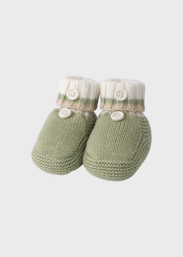 Babbucce Cotone Verde PC05606 corredino e abbigliamento neonato | NANU' BABY