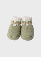 Babbucce Cotone Verde PC05606 corredino e abbigliamento neonato | NANU' BABY