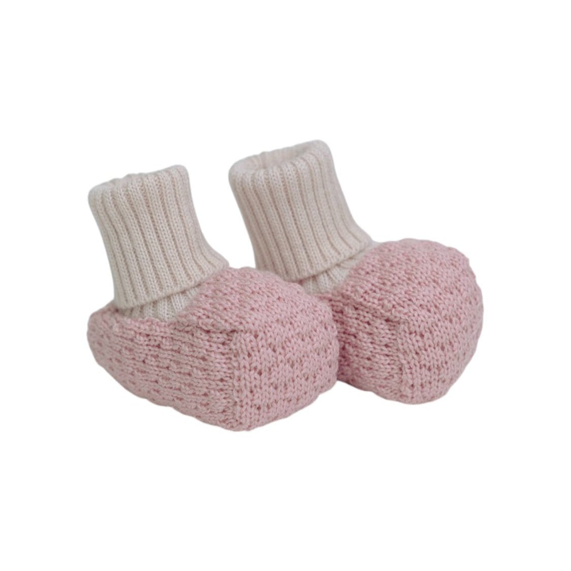 Babbucce Neonata Lana Vergine 100% Rosa Mongolfiera IN57S/R corredino e abbigliamento neonato | NANU' BABY