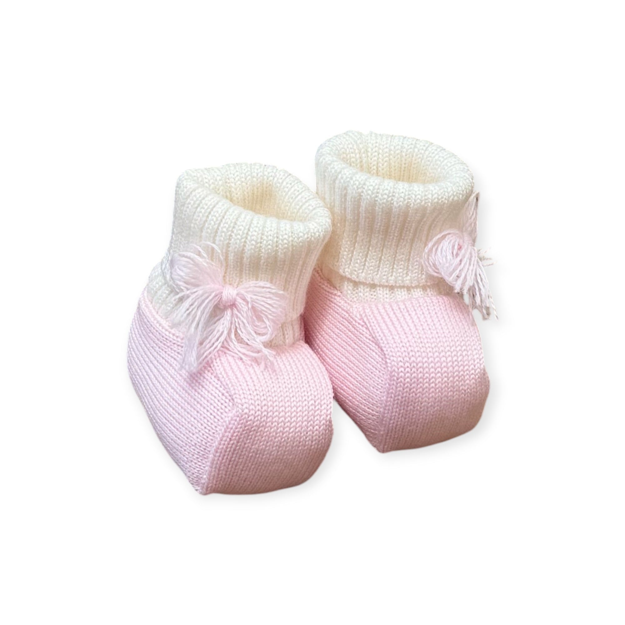 Babbucce Neonata Rosa Pura Lana Teddy 7778 corredino e abbigliamento neonato | NANU' BABY