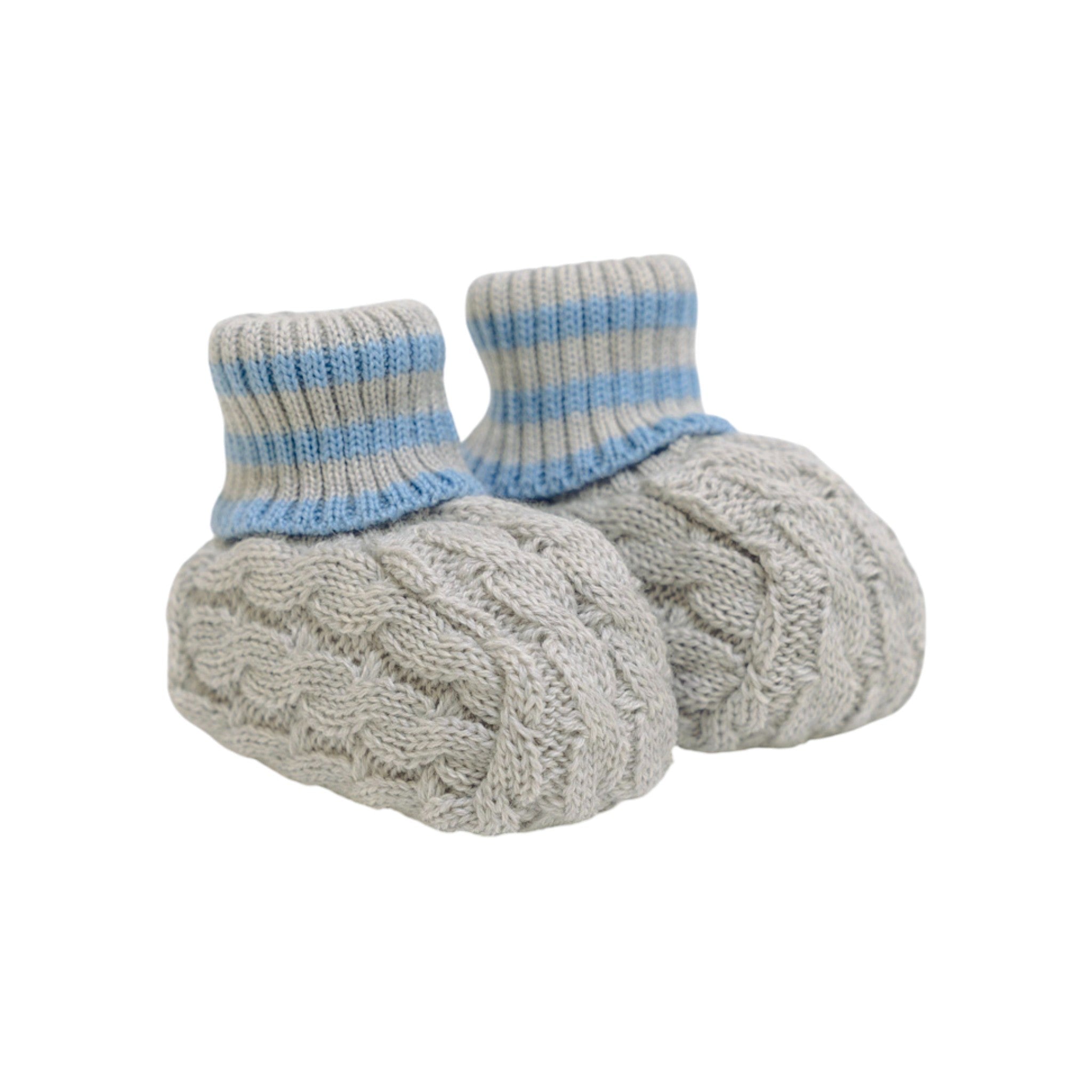 Babbucce Neonato Lana Vergine 100% Grigio IN68S/G corredino e abbigliamento neonato | NANU' BABY