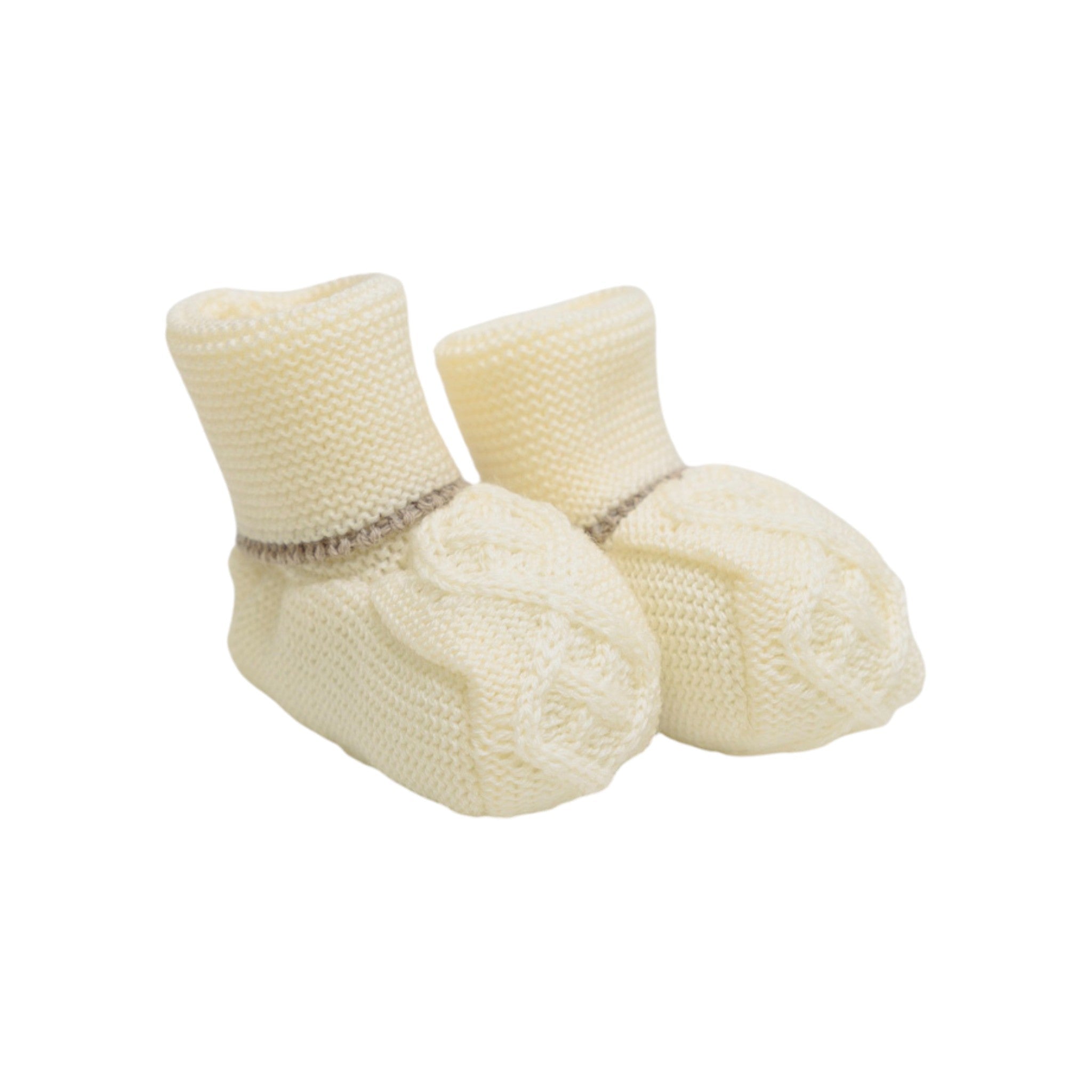 Babbucce Neonato Lana Vergine 100% Vaniglia IN58S/V corredino e abbigliamento neonato | NANU' BABY