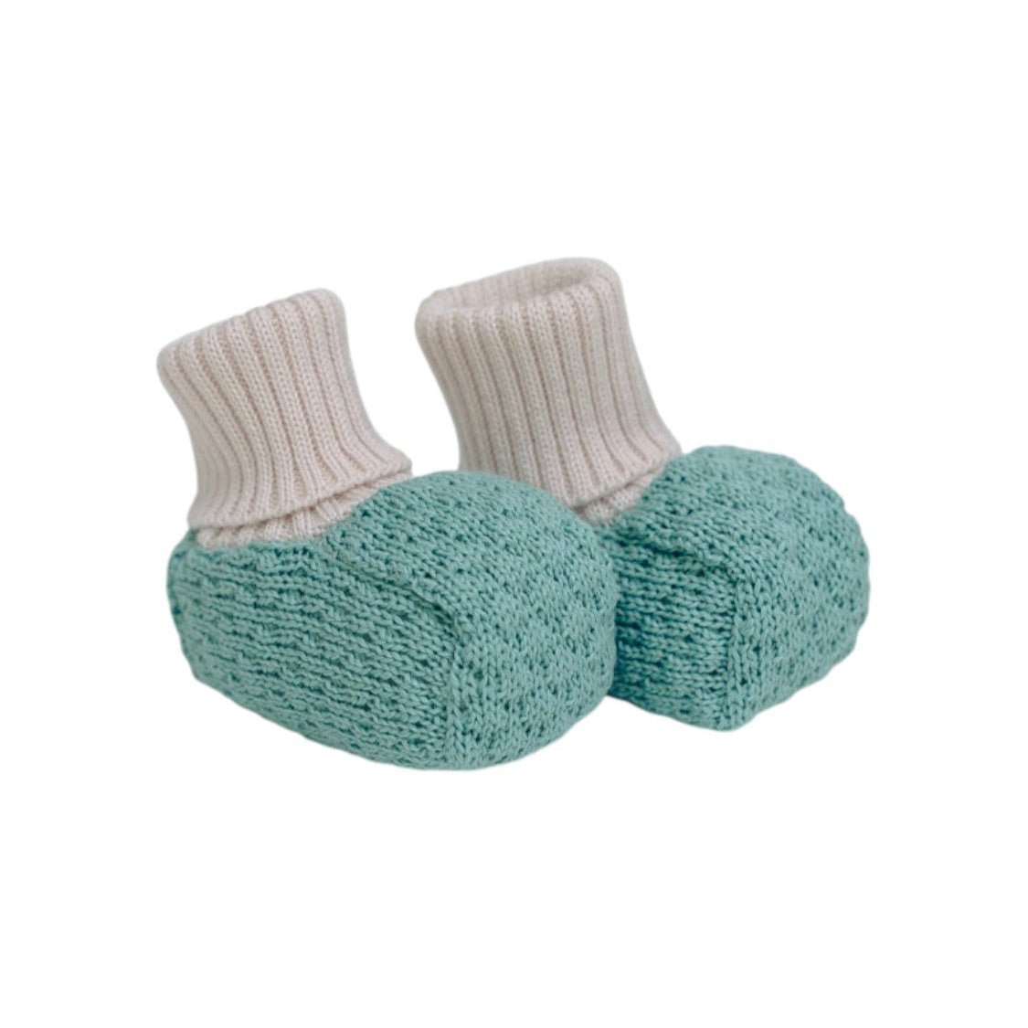 Babbucce Neonato Lana Vergine 100% Verde Mongolfiera IN57S/V corredino e abbigliamento neonato | NANU' BABY