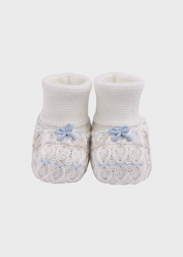Babbucce Punto Smock Cielo EK65S/C corredino e abbigliamento neonato | NANU' BABY